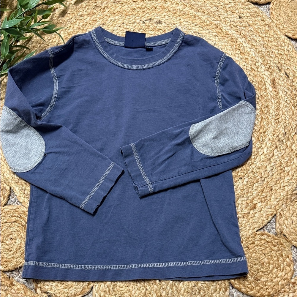 Mini boden cotton Patched Elbow Long sleeve Tee. Size 5-6